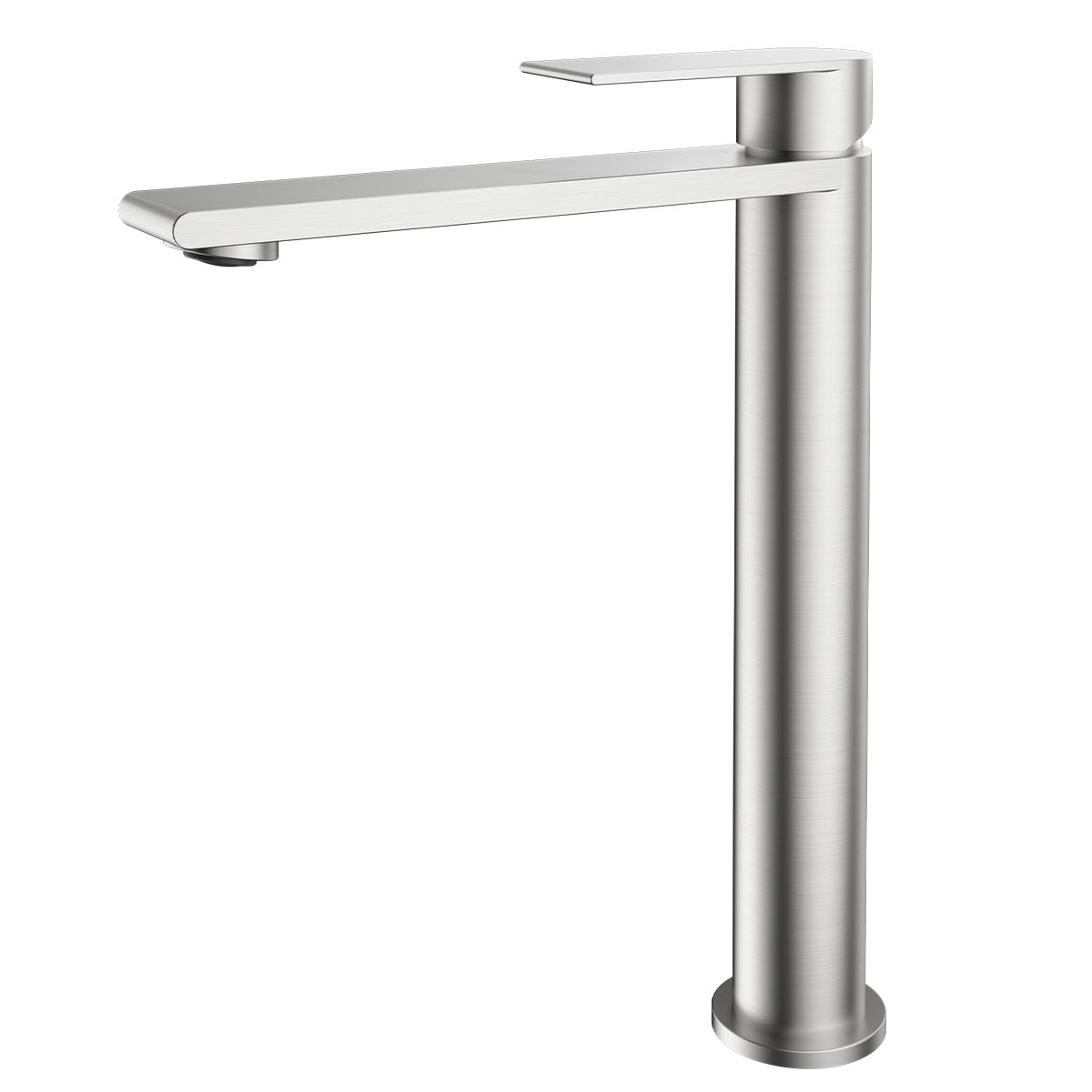 Waschbeckenarmatur, Nickel Matt, mit Perlator, Edelstahl, Aufsatzmontage, Sereno