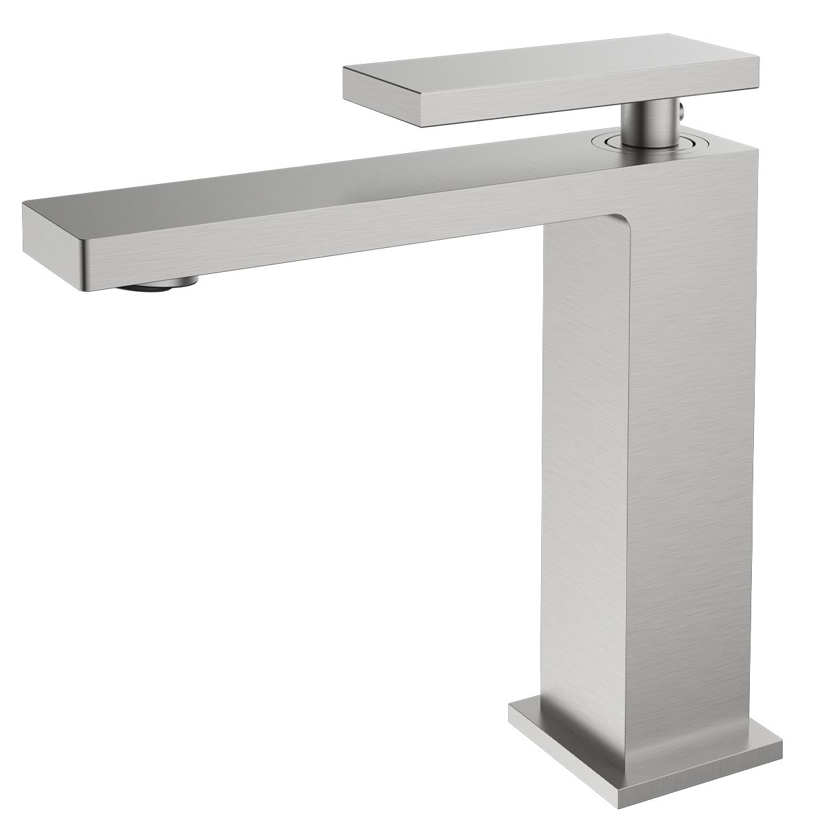 Waschbeckenarmatur, Nickel Matt, mit Perlator, Edelstahl, Waschbeckenmontage, Armonia