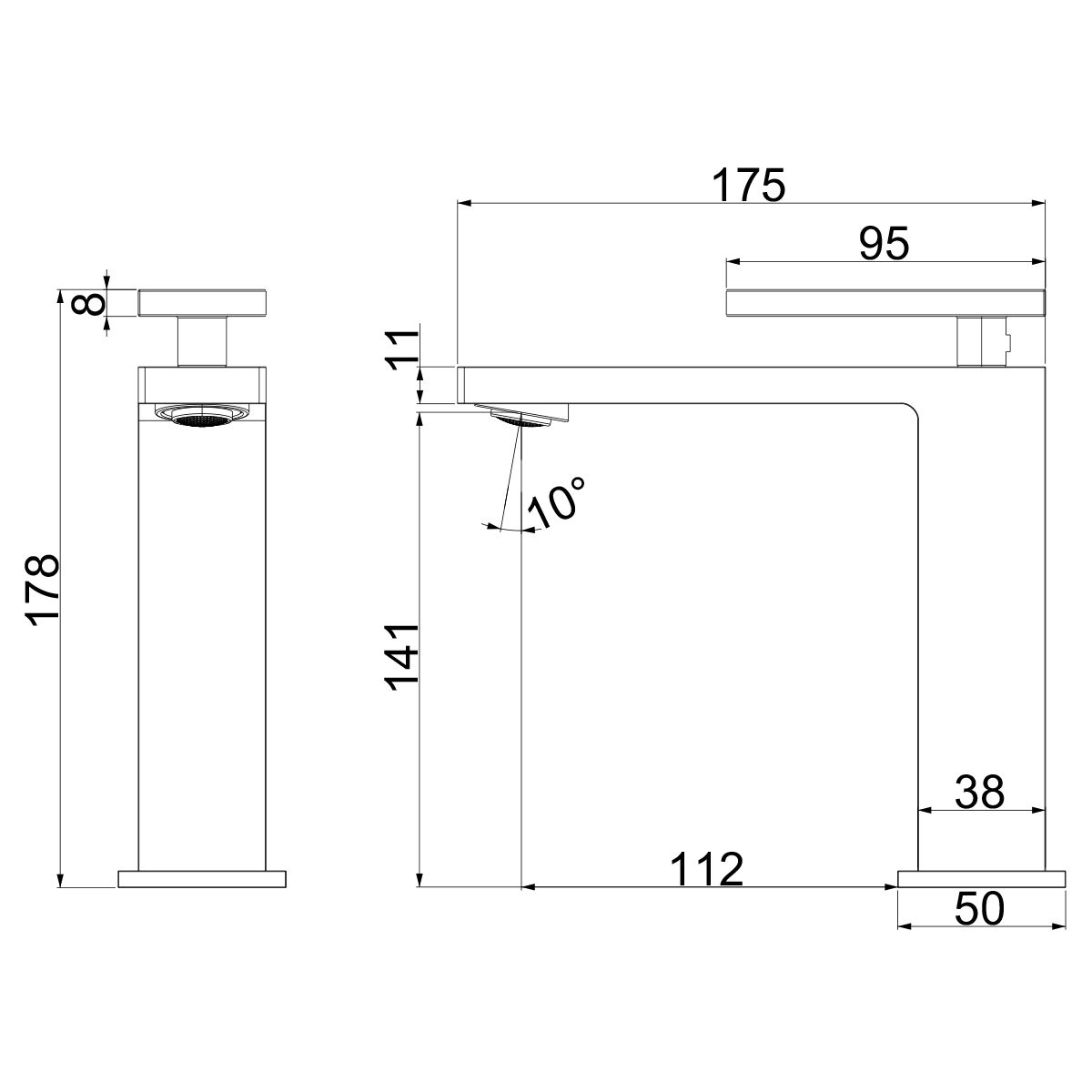 Waschbeckenarmatur, Nickel Matt, mit Perlator, Edelstahl, Waschbeckenmontage, Armonia