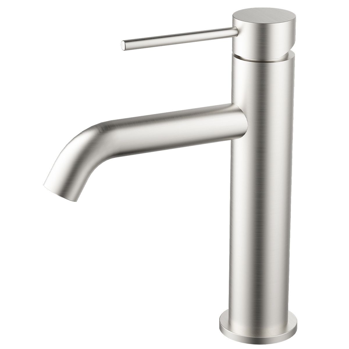 Waschbeckenarmatur, Nickel Matt, mit Perlator, Edelstahl, Waschbeckenmontage, Fino