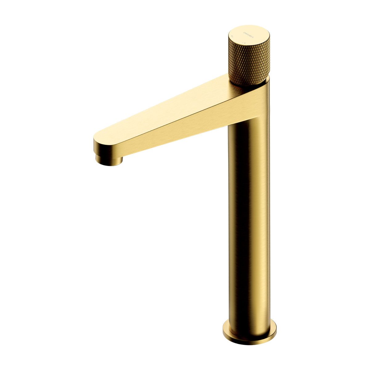 Waschtischarmatur OMNIRES CONTOUR, Gold, gebürstetes PVD-Finish, Luftsprudler, Aufsatzmontage