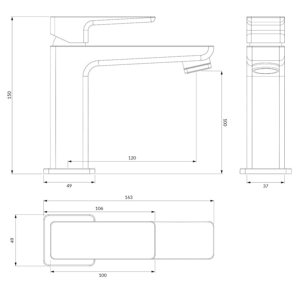OMNIRES PARMA Waschtischarmatur, PVD-gebürstetes Finish, Nickel, Luftsprudler, Waschtischmontage