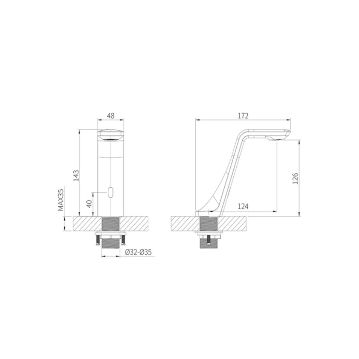 Waschtischarmatur Pepe mit Sensor, B-Ware, Mattgold, Waschtischmontage, Batteriebetrieb