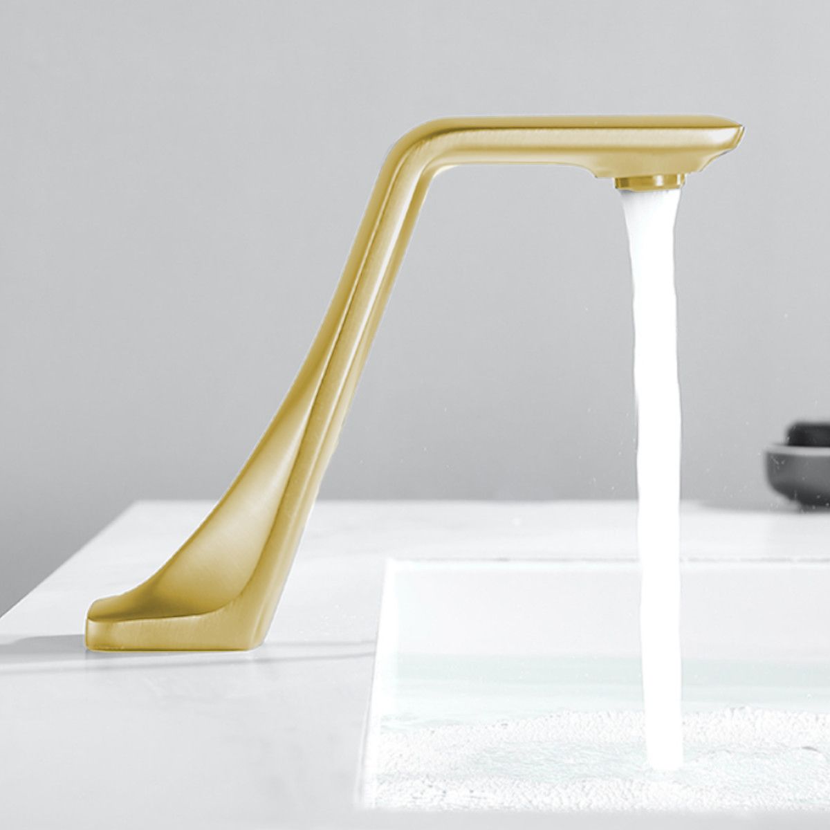Waschtischarmatur Pepe mit Sensor, B-Ware, Mattgold, Waschtischmontage, Batteriebetrieb