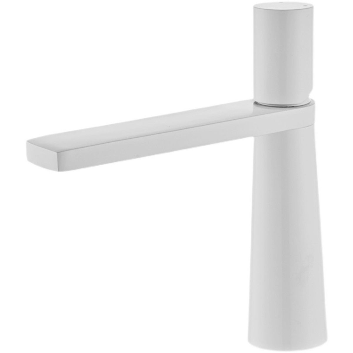 Waschbeckenarmatur Pilar, Mattweiß, Höhe 18,5 cm, Waschbeckenmontage