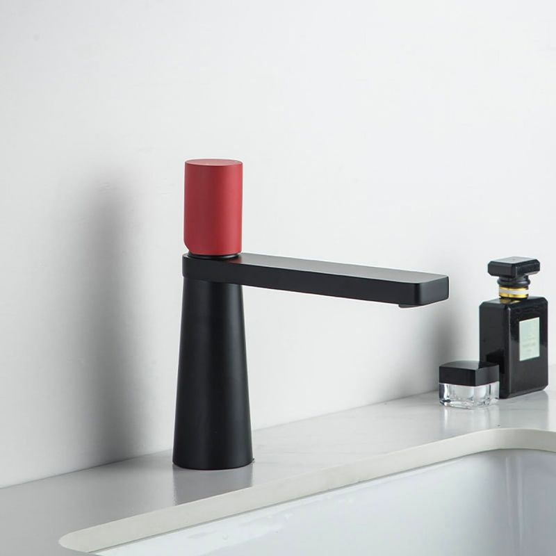 Waschbeckenarmatur Pilar, Schwarz/Rot, Höhe 18,5 cm, Waschbeckenmontage