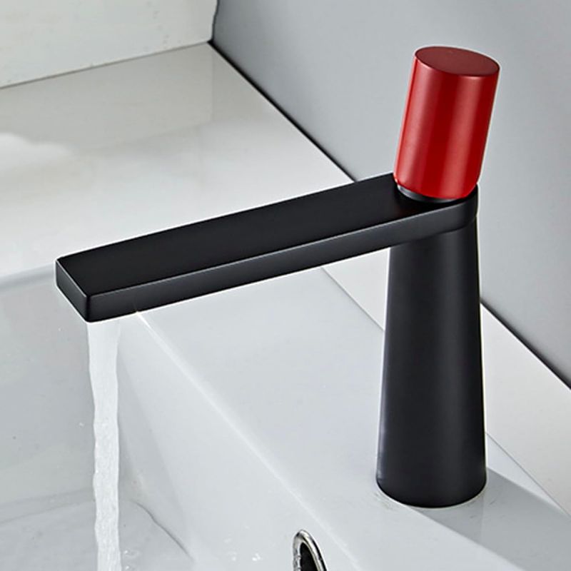 Waschbeckenarmatur Pilar, Schwarz/Rot, Höhe 18,5 cm, Waschbeckenmontage