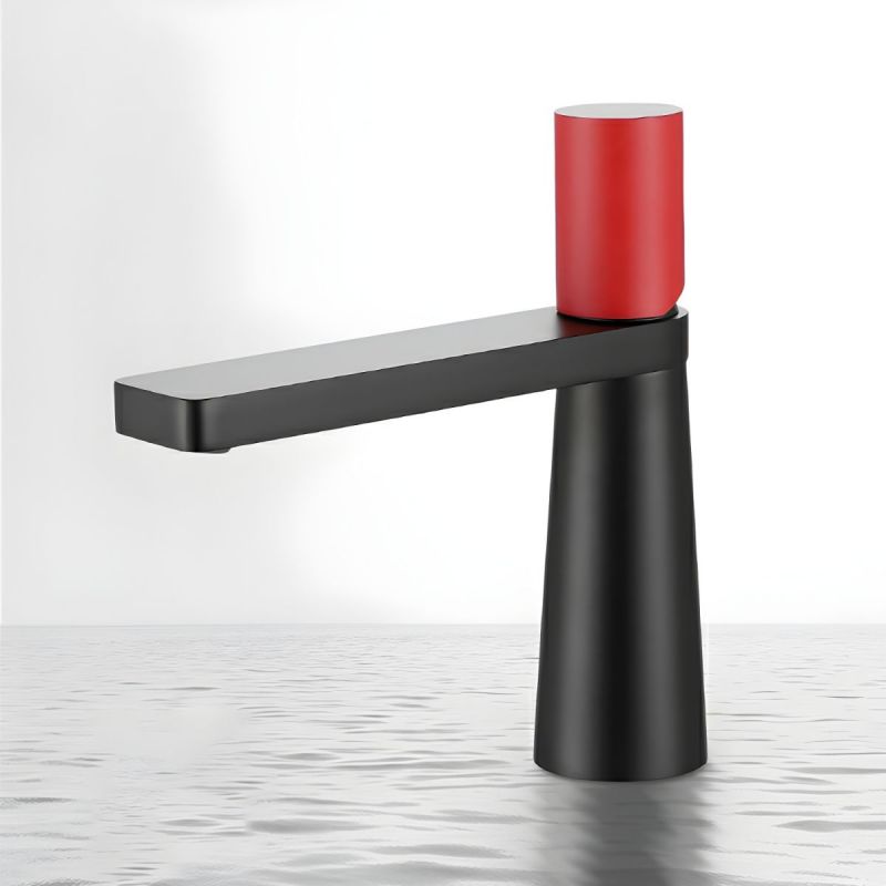 Waschbeckenarmatur Pilar, Schwarz/Rot, Höhe 18,5 cm, Waschbeckenmontage