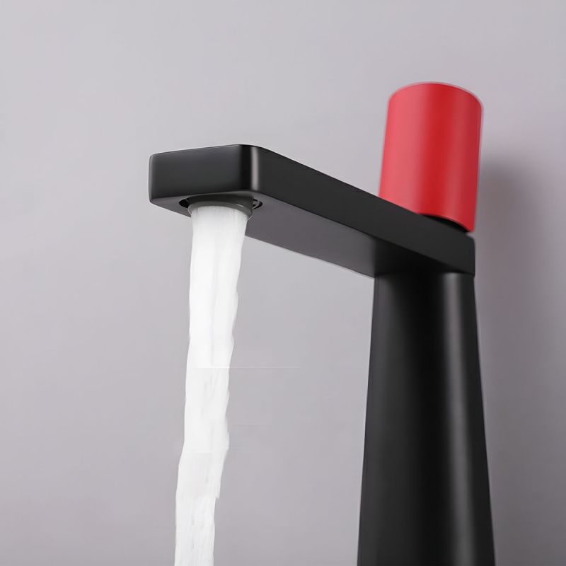Waschbeckenarmatur Pilar, Schwarz/Rot, Höhe 18,5 cm, Waschbeckenmontage