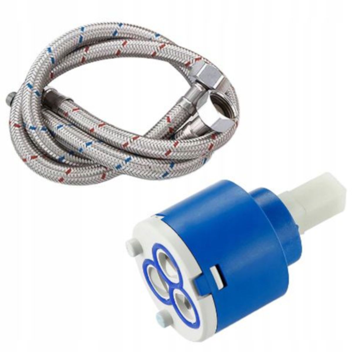 Waschtischarmatur Polo Weiß Chrom, Oberfläche Weiß Chrom, galvanisiert, Aufsatzmontage