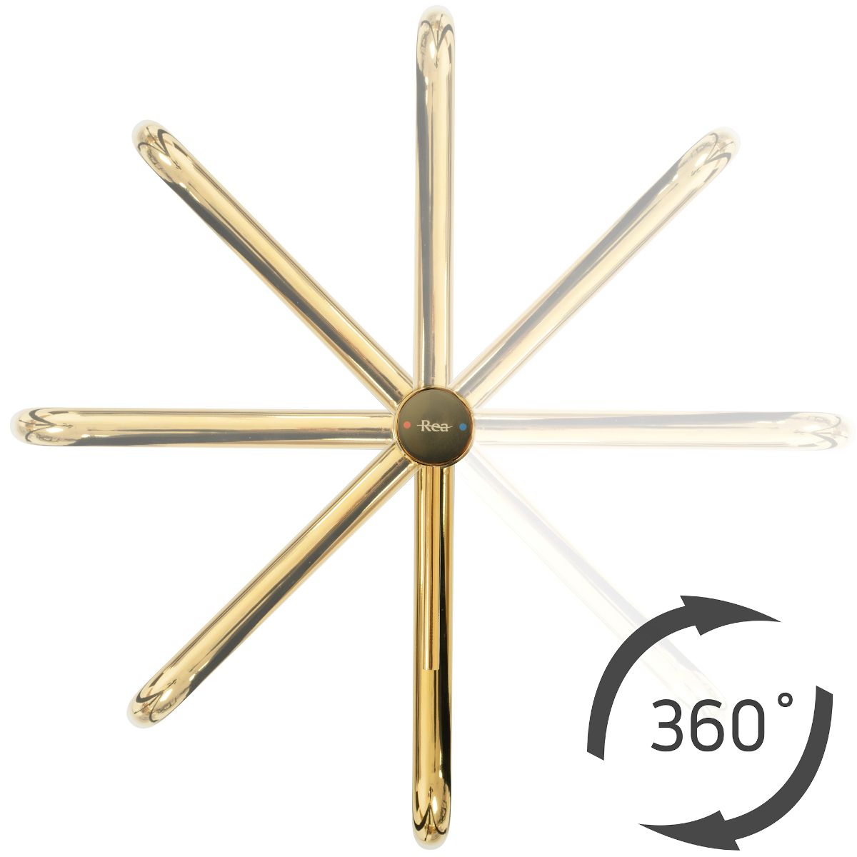 REA Lugano Gold Slim High Waschtischarmatur, Aufsatzmontage, Luftsprudler, 360-Grad-schwenkbarer Auslauf, glänzendes Gold-Finish