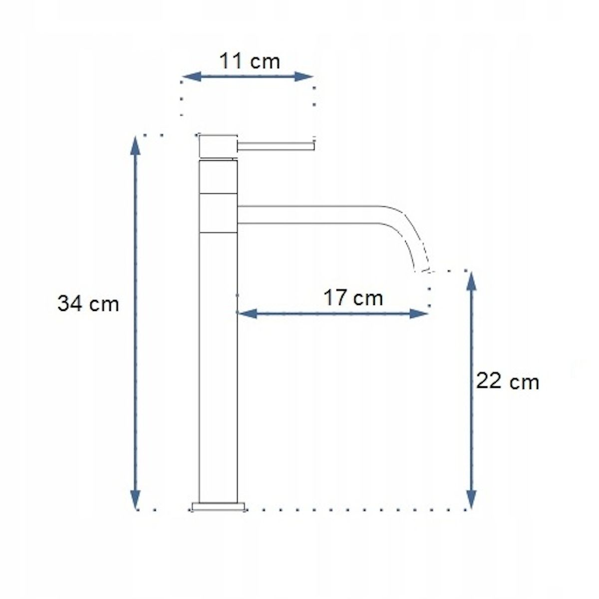 Waschtischarmatur REA Lugano Slim High, Aufsatzmontage, Luftsprudler, 360-Grad-Schwenkauslauf, Chrom-Finish