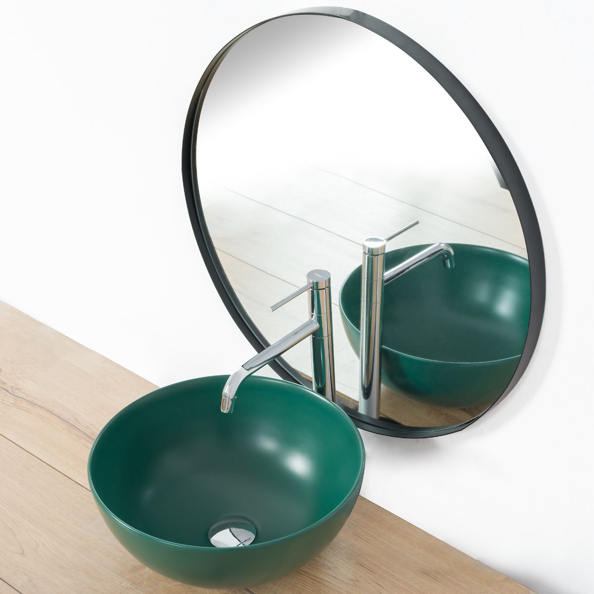 Waschtischarmatur REA Lugano Slim High, Aufsatzmontage, Luftsprudler, 360-Grad-Schwenkauslauf, Chrom-Finish