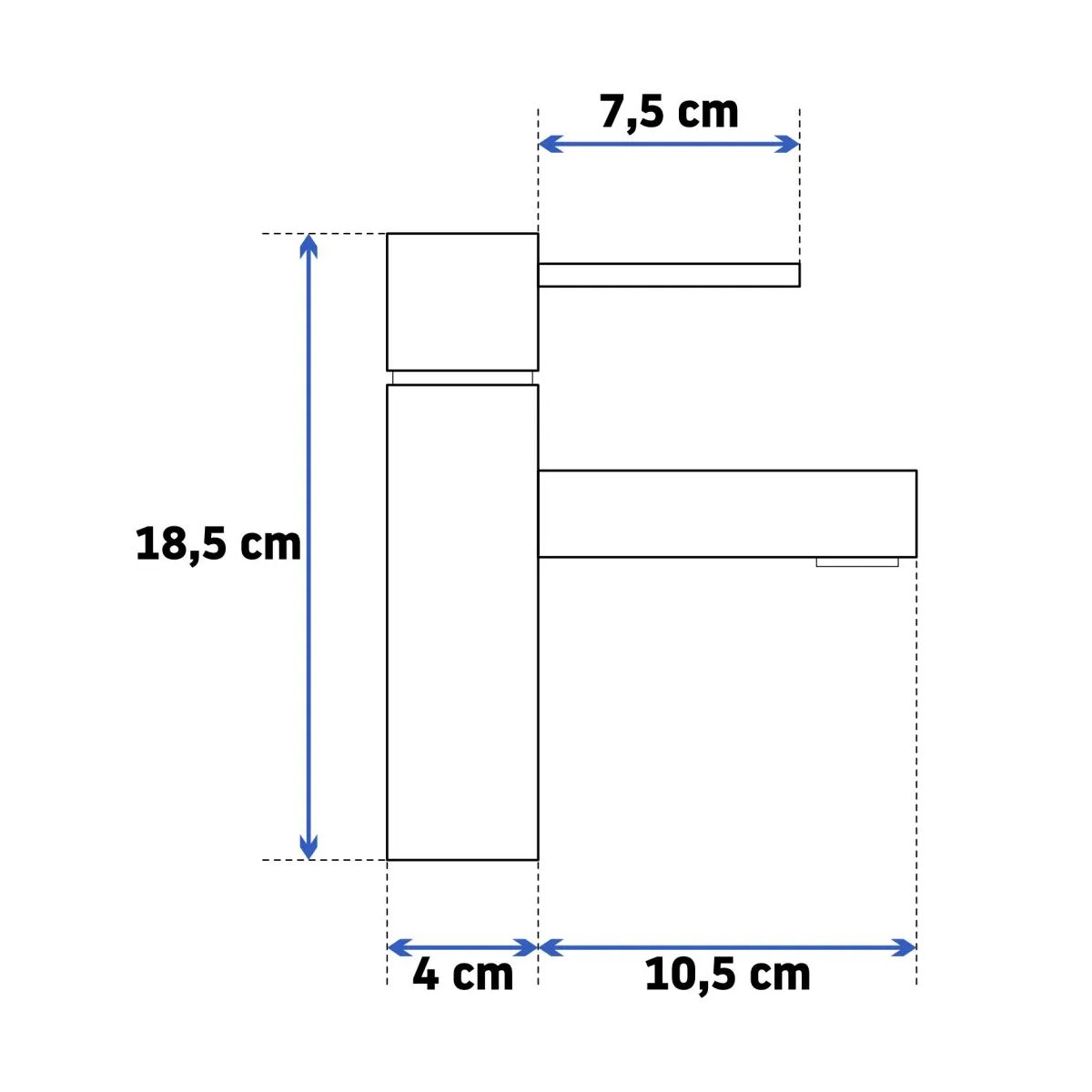 Waschtischarmatur Tess, Montage auf dem Waschbecken, Luftsprudler, Chrom-Finish