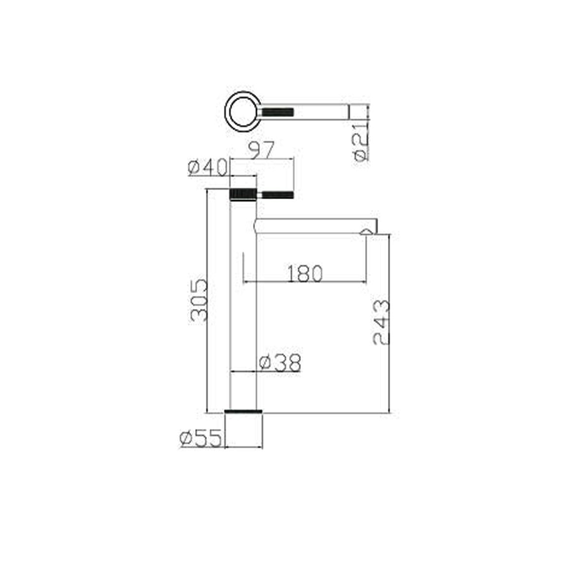 Waschbeckenarmatur Tiona, Mattgold, Höhe 30,5 cm, Aufsatzmontage