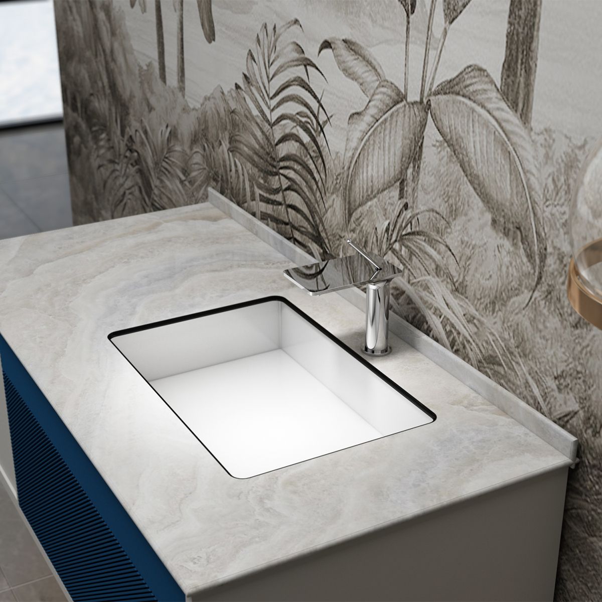 Waschbeckenarmatur, Wasserfall-Design, Chrom, Waschbeckenmontage, Dion
