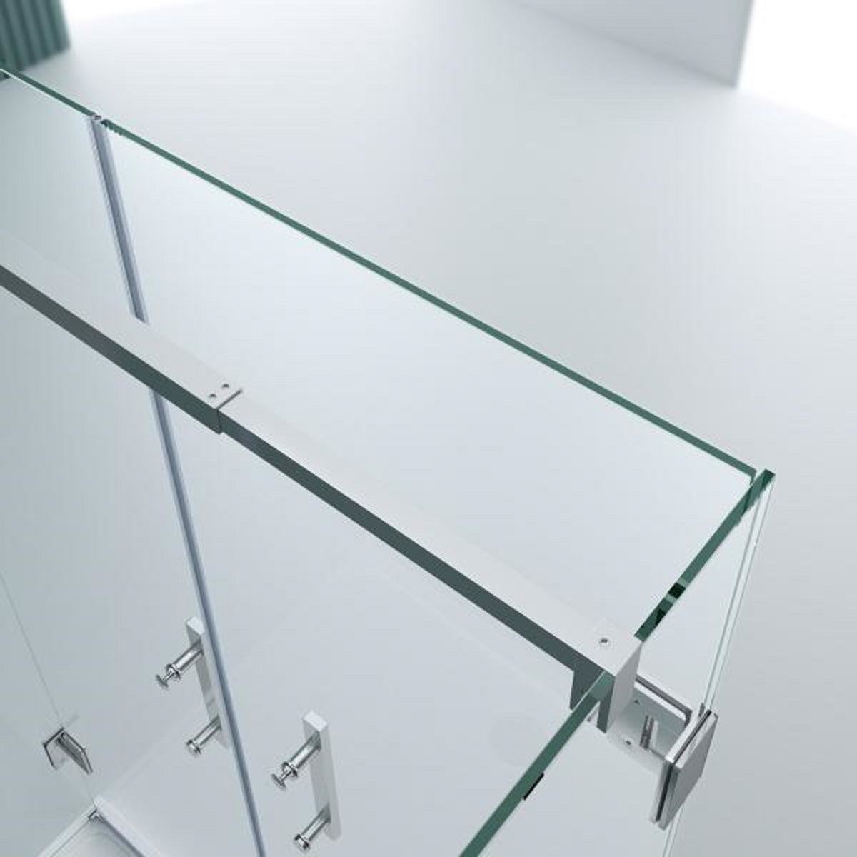 Duschkabine 40, 3 Seiten, Flügeltüren mit 180-Grad-Öffnung, 8 mm Glas, Maße 80-90 x 120 cm