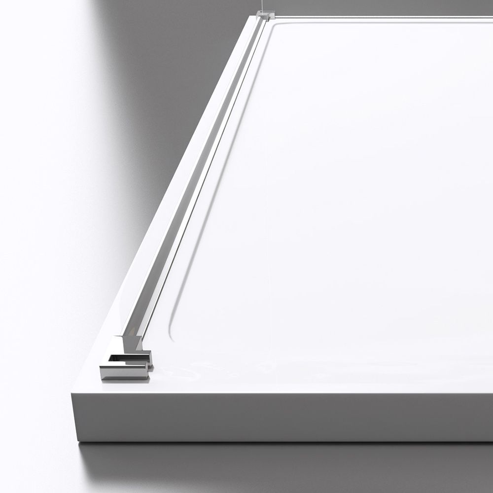 Duschkabine EGO-40, 3 Seiten, Flügeltüren mit 180°-Öffnung, 8 mm Glas, verschiedene Größen