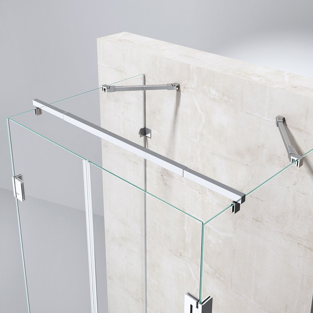Duschkabine EGO-40, 3 Seiten, Flügeltüren mit 180°-Öffnung, 8 mm Glas, verschiedene Größen