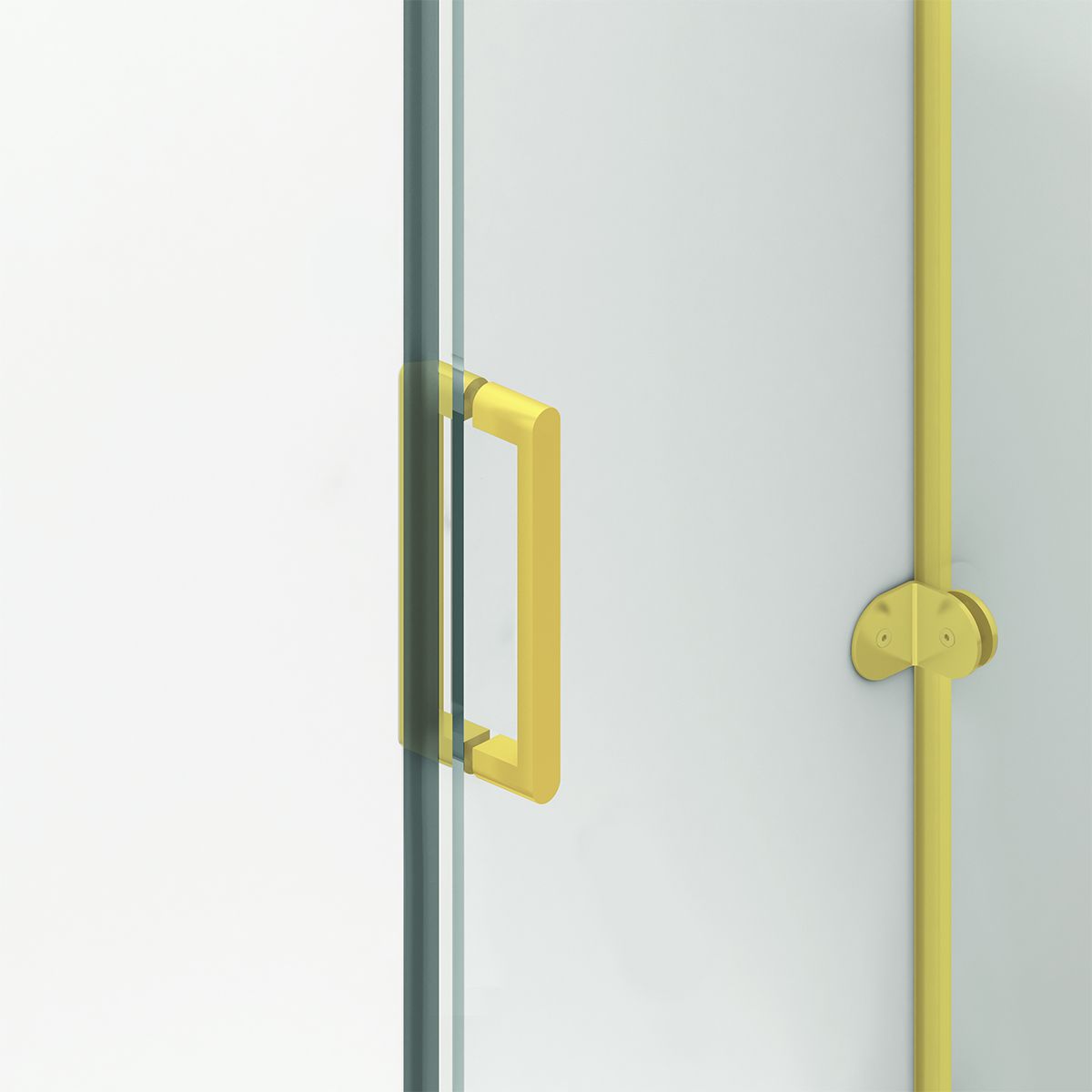 Duschkabine, festem Wandteil, Schiebetür, 8 mm Glas, Nano-Beschichtung, Mattgold, Größen 80-90x120-140-160 cm, Solana