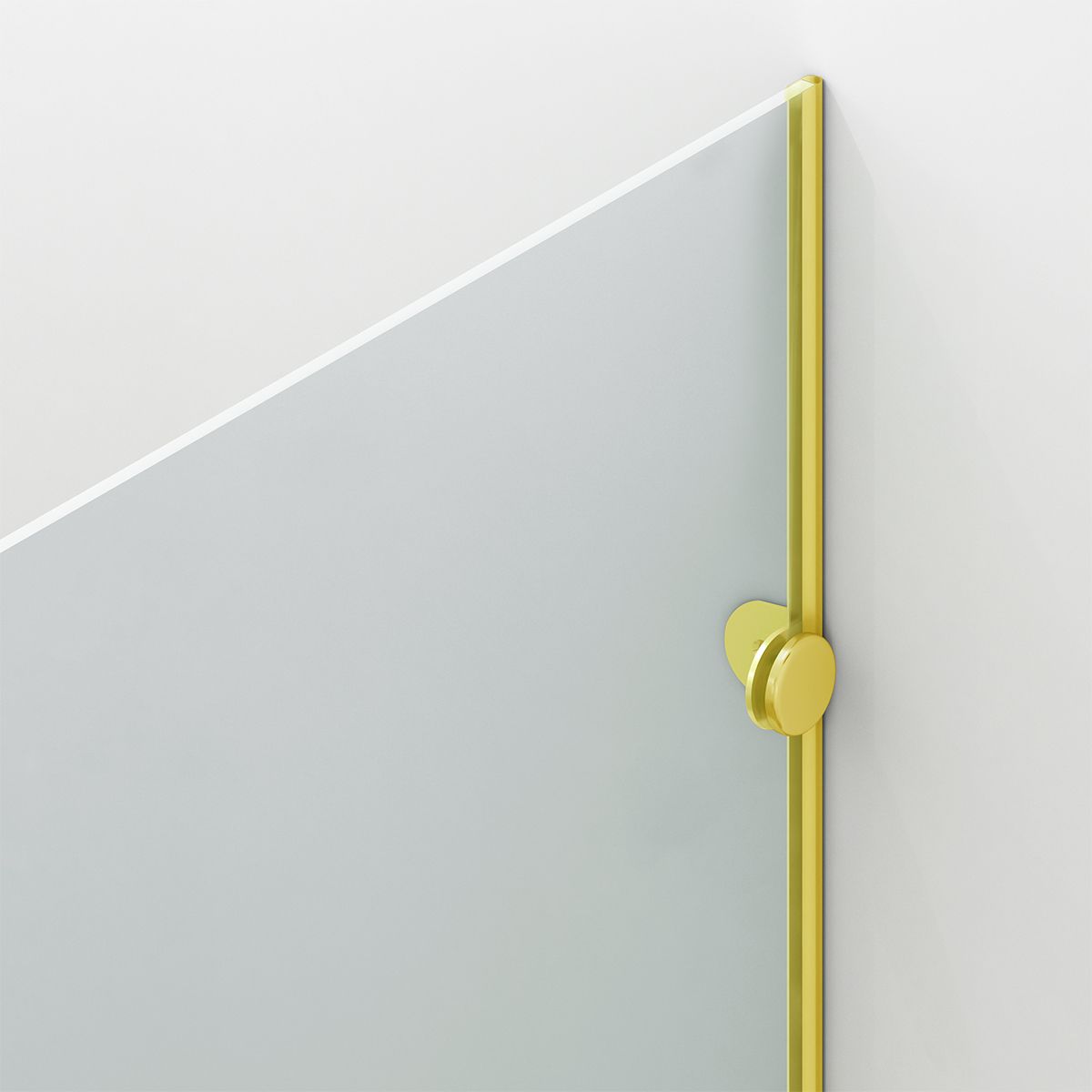 Duschkabine, festem Wandteil, Schiebetür, 8 mm Glas, Nano-Beschichtung, Mattgold, Größen 80-90x120-140-160 cm, Solana