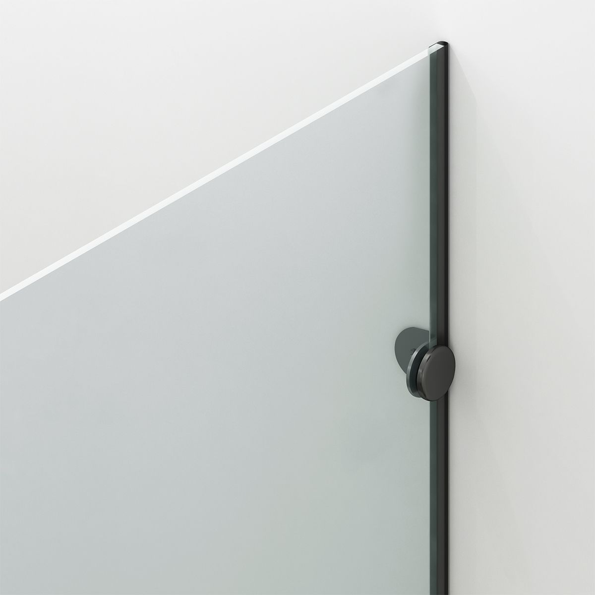 Duschkabine, festem Wandteil, Schiebetür, 8 mm Glas, Nano-Beschichtung, Mattschwarz, Größen 70-90x100-120-160 cm, Solana