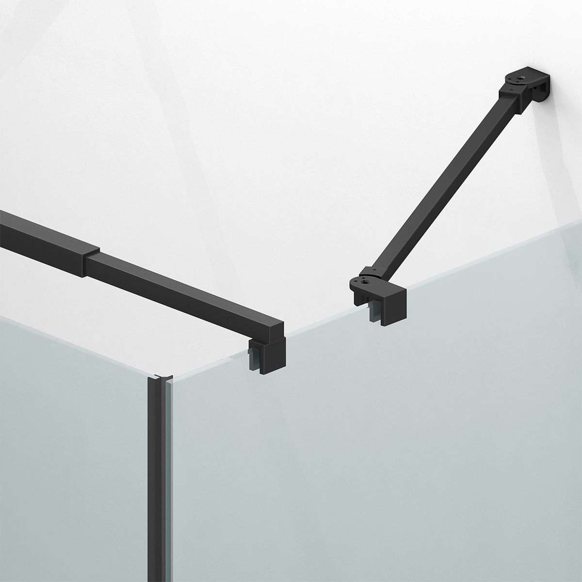 Duschkabine, 3-seitig, Pendeltür, Mattschwarz, 8 mm Glas, Nano-Beschichtung, Größen 70-80-90x100-120 cm, Trinity