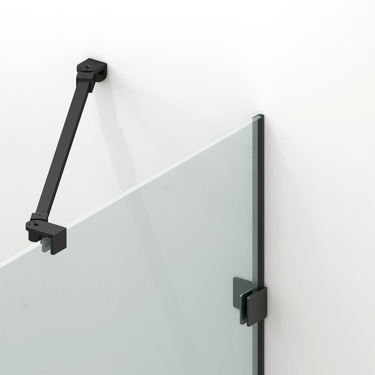 Duschkabine, 3-seitig, Pendeltür, Mattschwarz, 8 mm Glas, Nano-Beschichtung, Größen 70-80-90x100-120 cm, Trinity