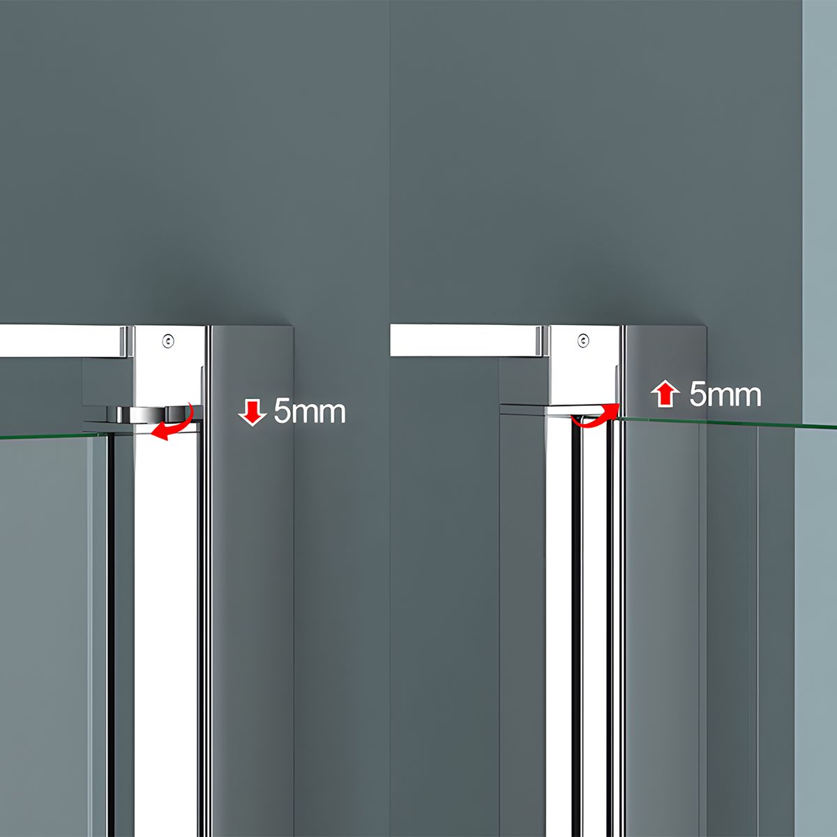 Duschkabine mit Festwand und Pendeltür, 8 mm Sicherheitsglas, Profil und Griff in Chrom, Maße: 90–100 x 90–100 cm, Ego-36