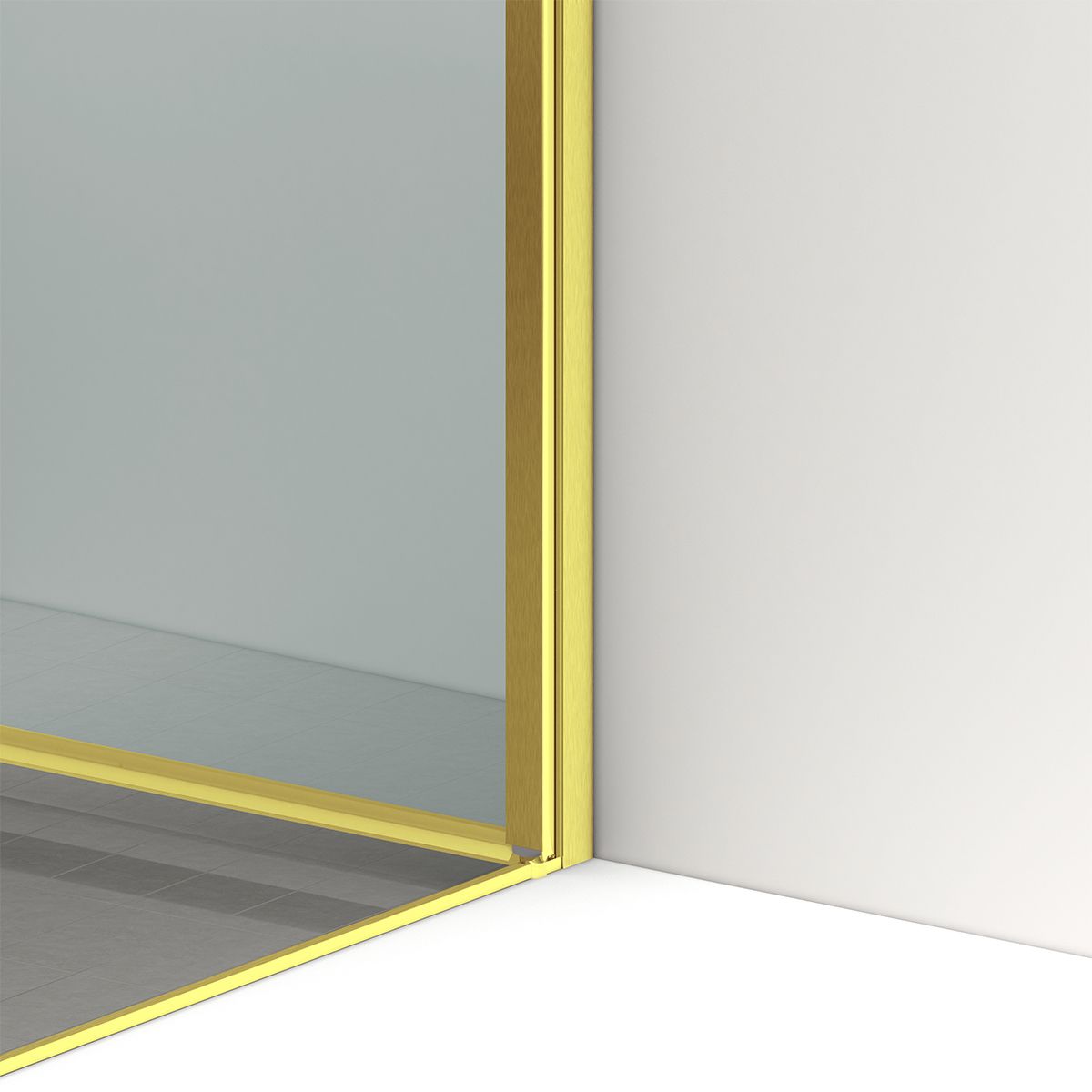 Duschkabine, 6 mm Sicherheitsglas, Transparent, Mattgold, 2 Drehtüren, Größen 70, 80, 90 x 195 cm, Hera