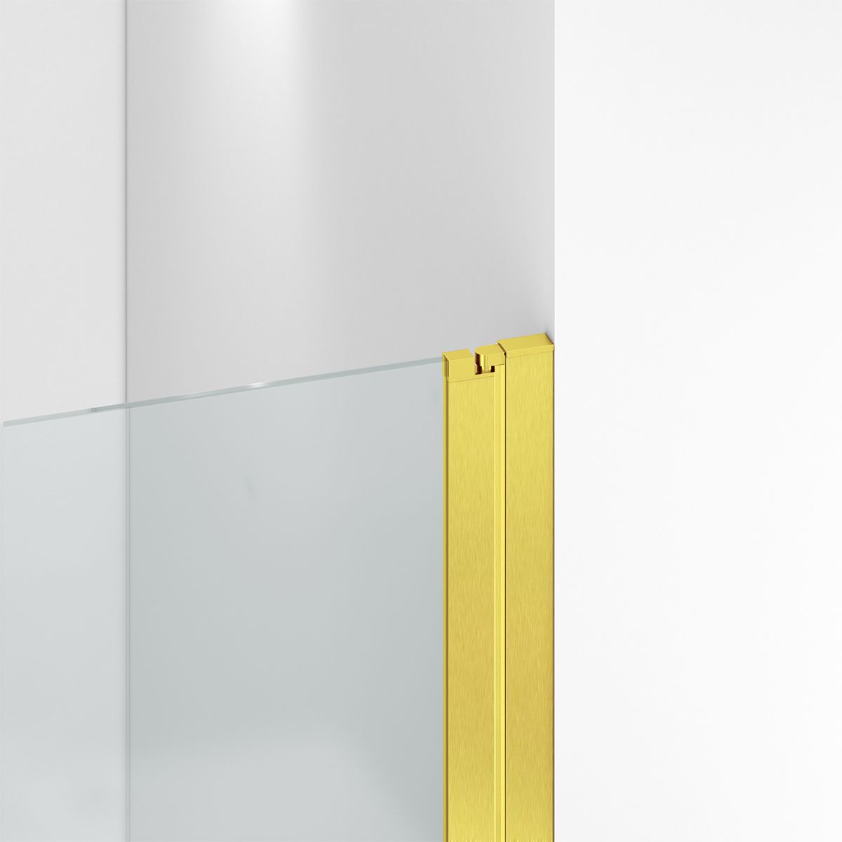 Duschkabine, 6 mm Sicherheitsglas, Transparent, Mattgold, 2 Drehtüren, Größen 70, 80, 90 x 195 cm, Hera