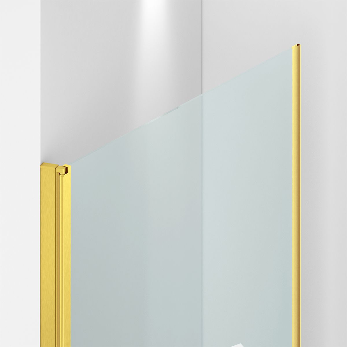 Duschkabine, 6 mm Sicherheitsglas, Transparent, Mattgold, 2 Drehtüren, Größen 70, 80, 90 x 195 cm, Hera