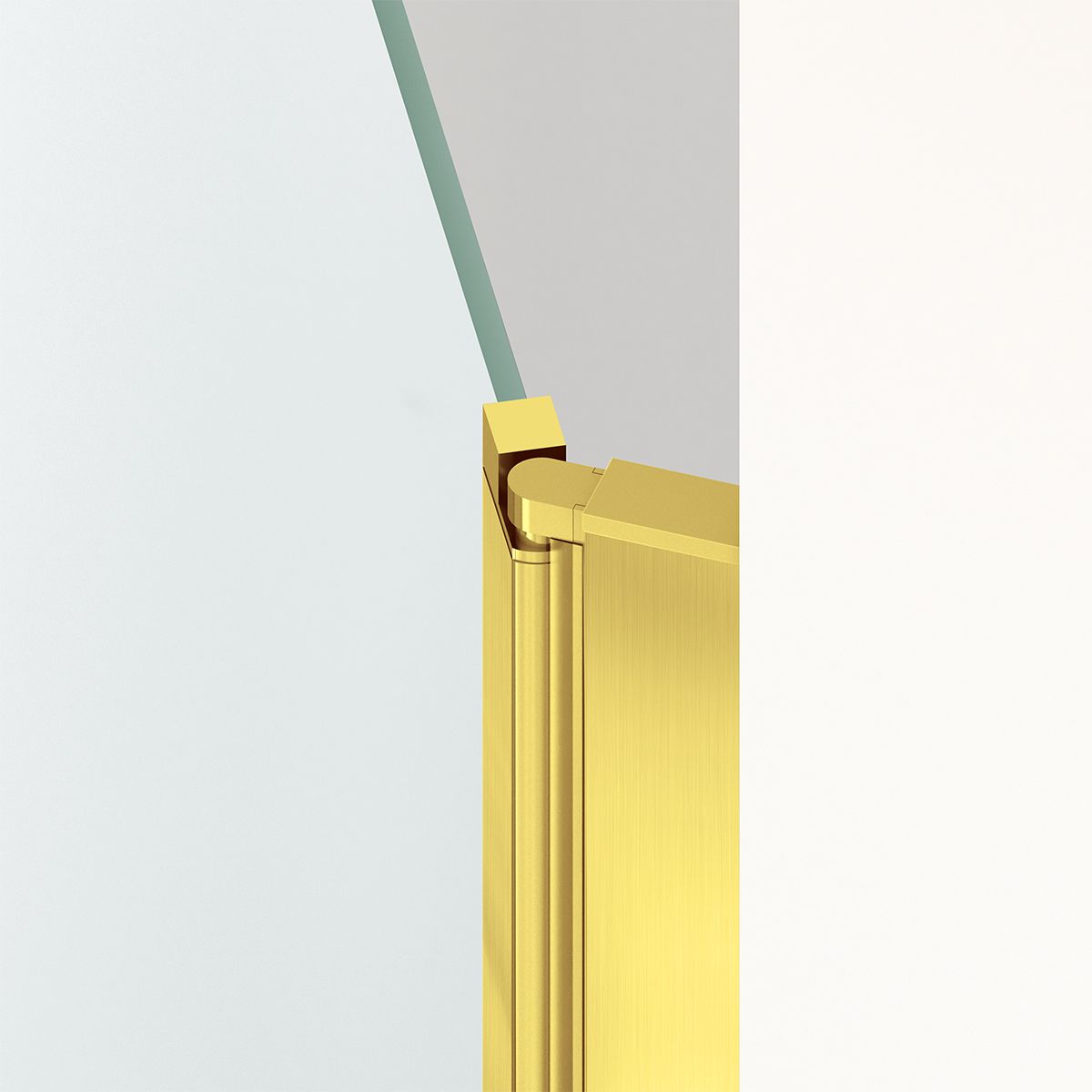 Duschkabine, 6 mm Sicherheitsglas, Transparent, Mattgold, 2 Drehtüren, Größen 70, 80, 90 x 195 cm, Hera