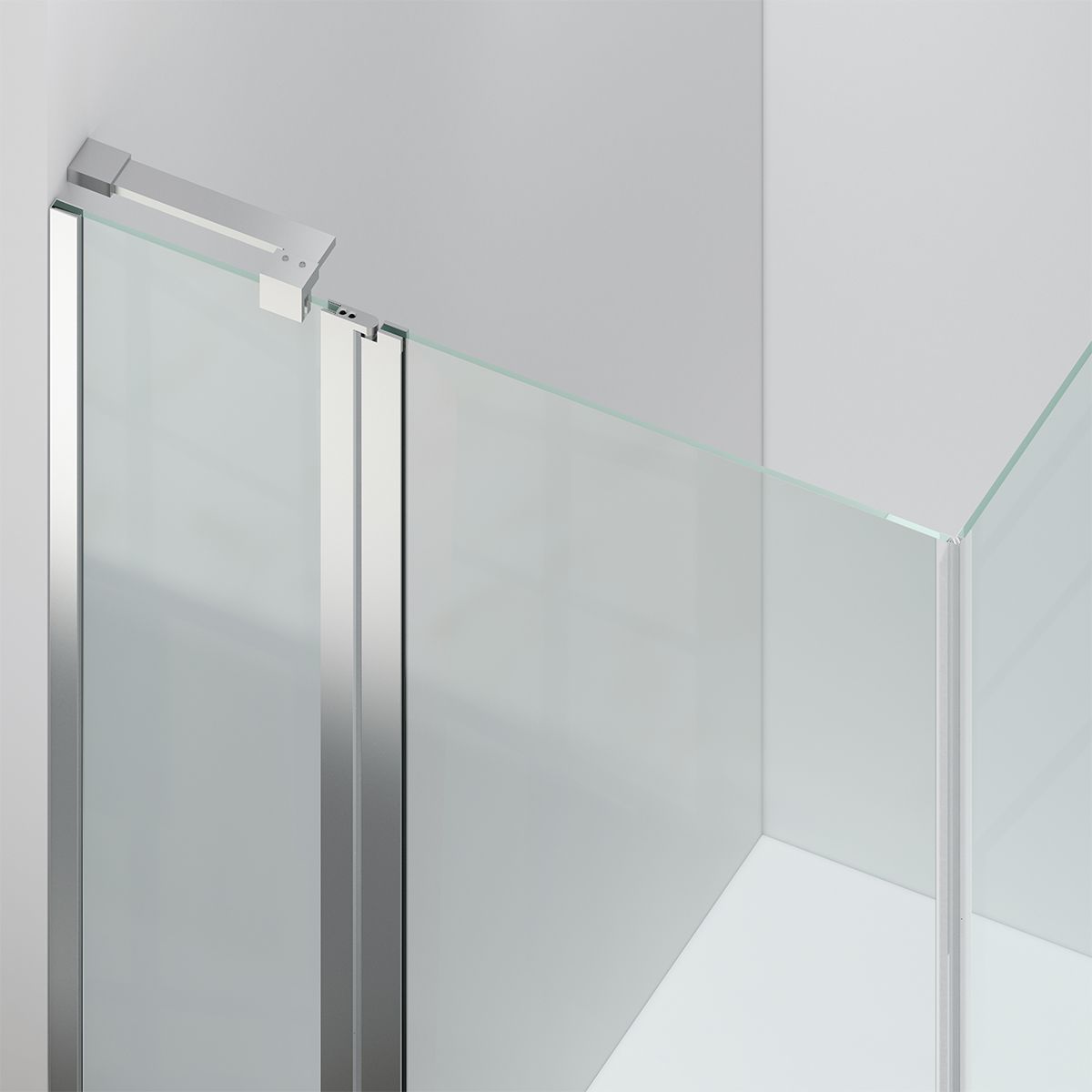 Duschkabine, Sicherheitsglas 6 mm, Transparent, Chrom, 2 Pendeltüren, Maße: 80–90×120 cm, Axis