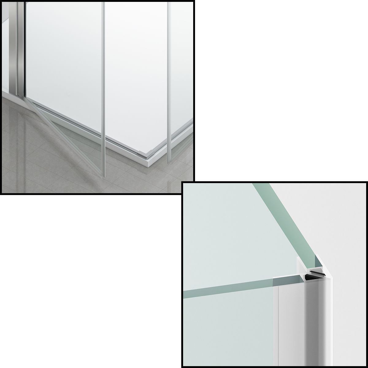 Duschkabine, Sicherheitsglas 6 mm, Transparent, Chrom, 2 Pendeltüren, Maße: 80–90×120 cm, Axis
