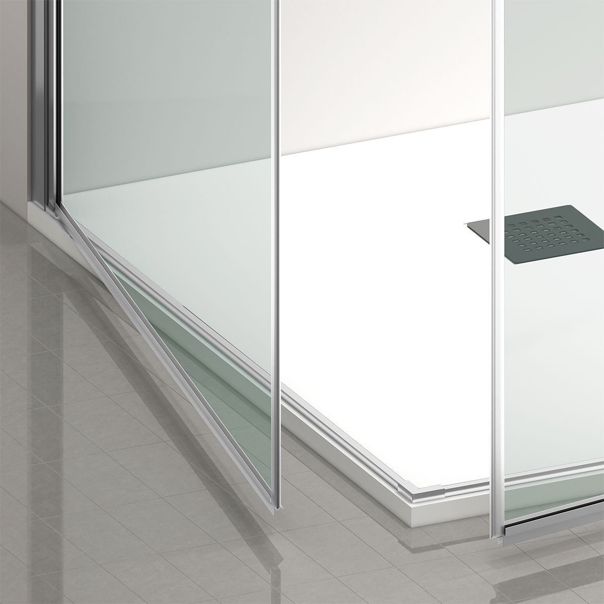 Duschkabine, 6 mm Sicherheitsglas, Transparent, Chrom, 2 Drehtüren, Größen 70, 80, 90 x 195 cm, Hera