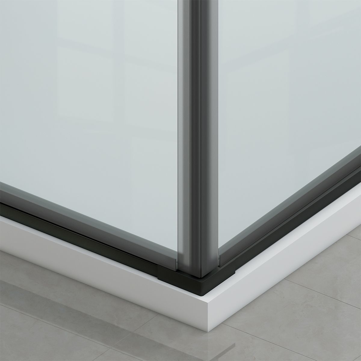 Duschkabine, Sicherheitsglas 6 mm, Transparent, Schwarz, 2 Pendeltüren, Maße: 80–90×120 cm, Axis