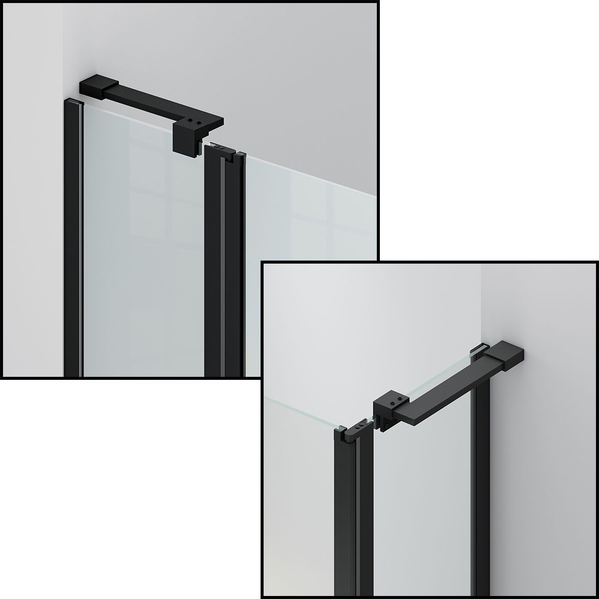 Duschkabine, Sicherheitsglas 6 mm, Transparent, Schwarz, 2 Pendeltüren, Maße: 80–90×120 cm, Axis