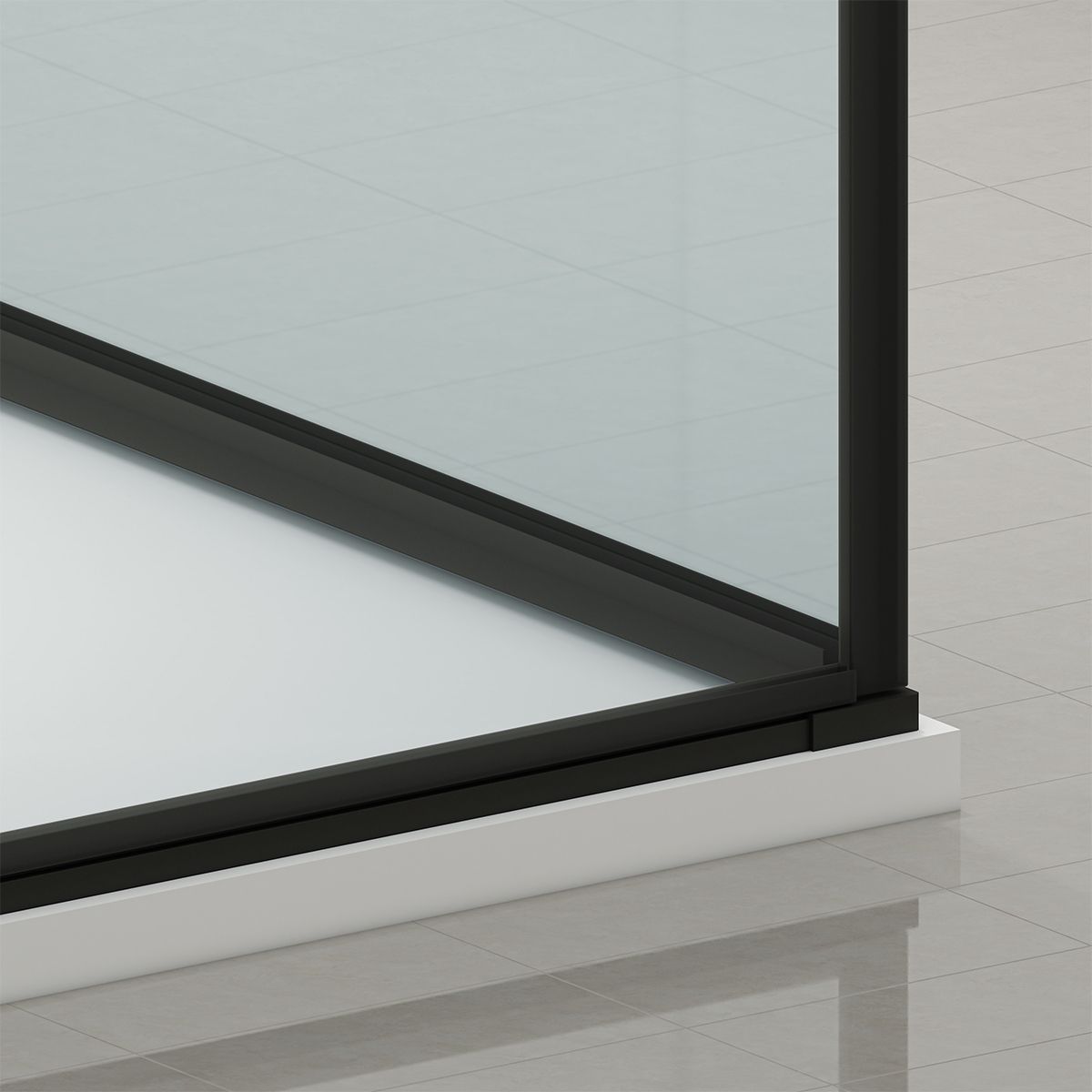 Duschkabine, Sicherheitsglas 6 mm, Transparent, Schwarz, 2 Pendeltüren, Maße: 80–90×120 cm, Axis