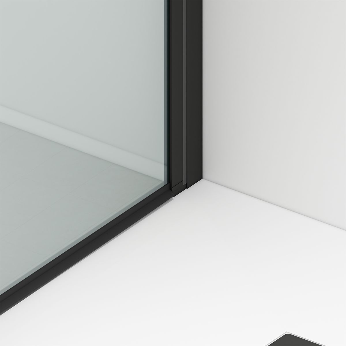 Duschkabine, 6 mm Sicherheitsglas, Transparent, Mattschwarz, 2 Drehtüren, Größen 70, 80, 90 x 195 cm, Hera