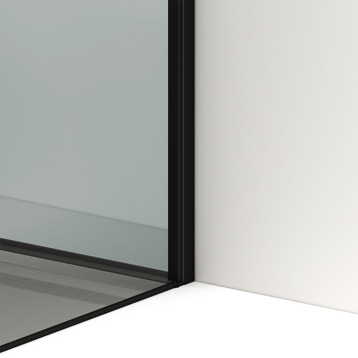 Duschkabine, 6 mm Sicherheitsglas, Transparent, Mattschwarz, 2 Drehtüren, Größen 70, 80, 90 x 195 cm, Hera