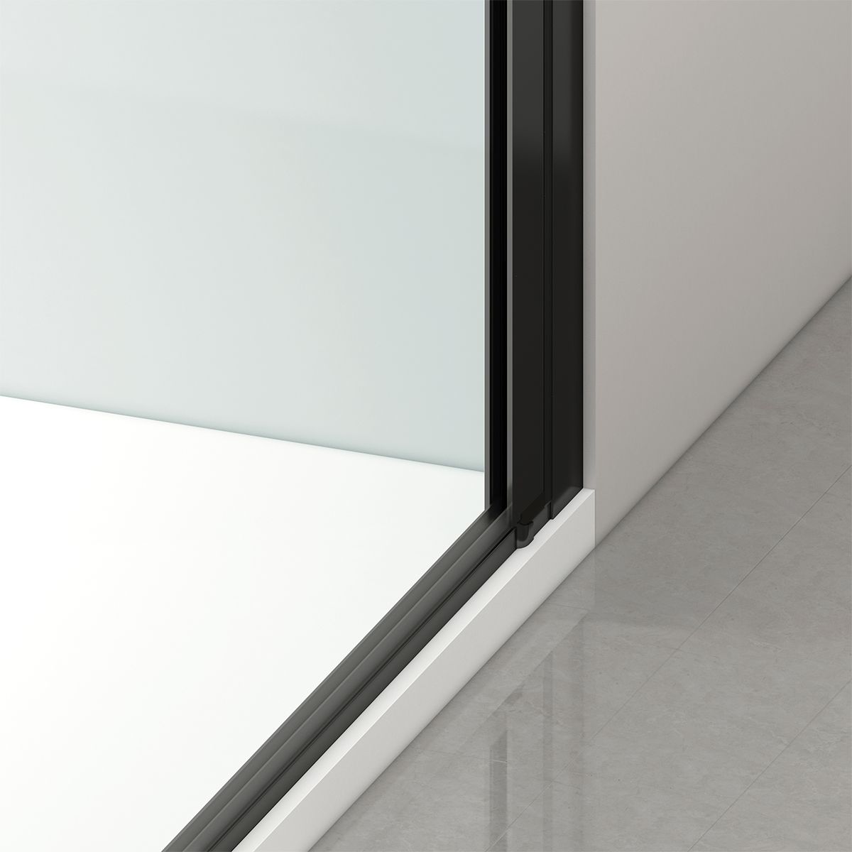 Duschkabine, 6 mm Sicherheitsglas, Transparent, Mattschwarz, 2 Drehtüren, Größen 70, 80, 90 x 195 cm, Hera