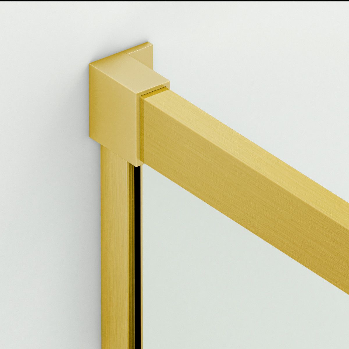 Duschkabine, 2 Schiebetüren, 6 mm Sicherheitsglas, 80-100 x 80-100 cm, mattgoldenes Profil, Medea