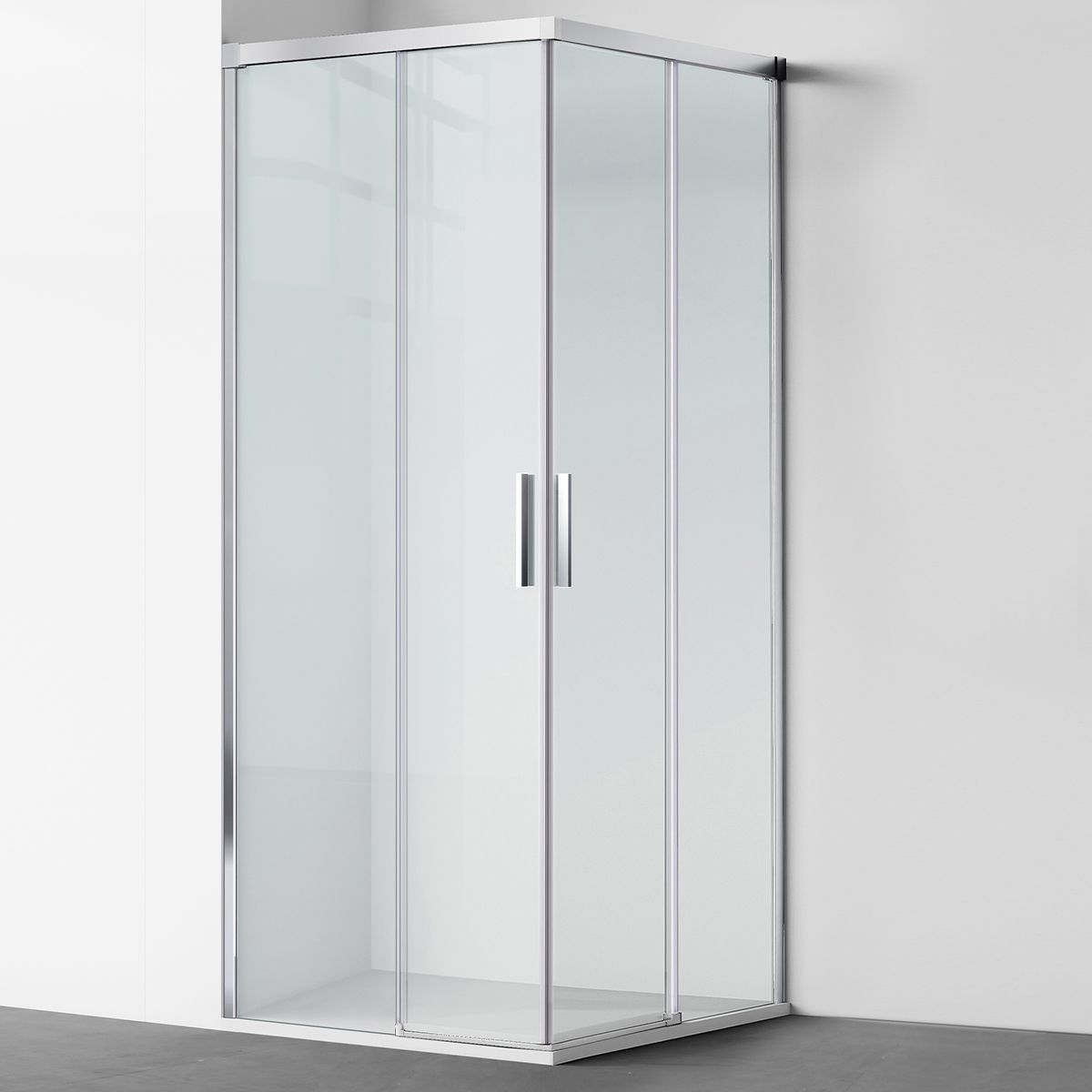 Duschkabine, 2 Schiebetüren, 6 mm Sicherheitsglas, 80-100 x 80-100 cm, Chromprofil, Medea