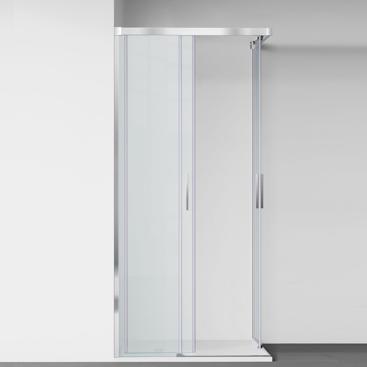 Duschkabine, 2 Schiebetüren, 6 mm Sicherheitsglas, 80-100 x 80-100 cm, Chromprofil, Medea
