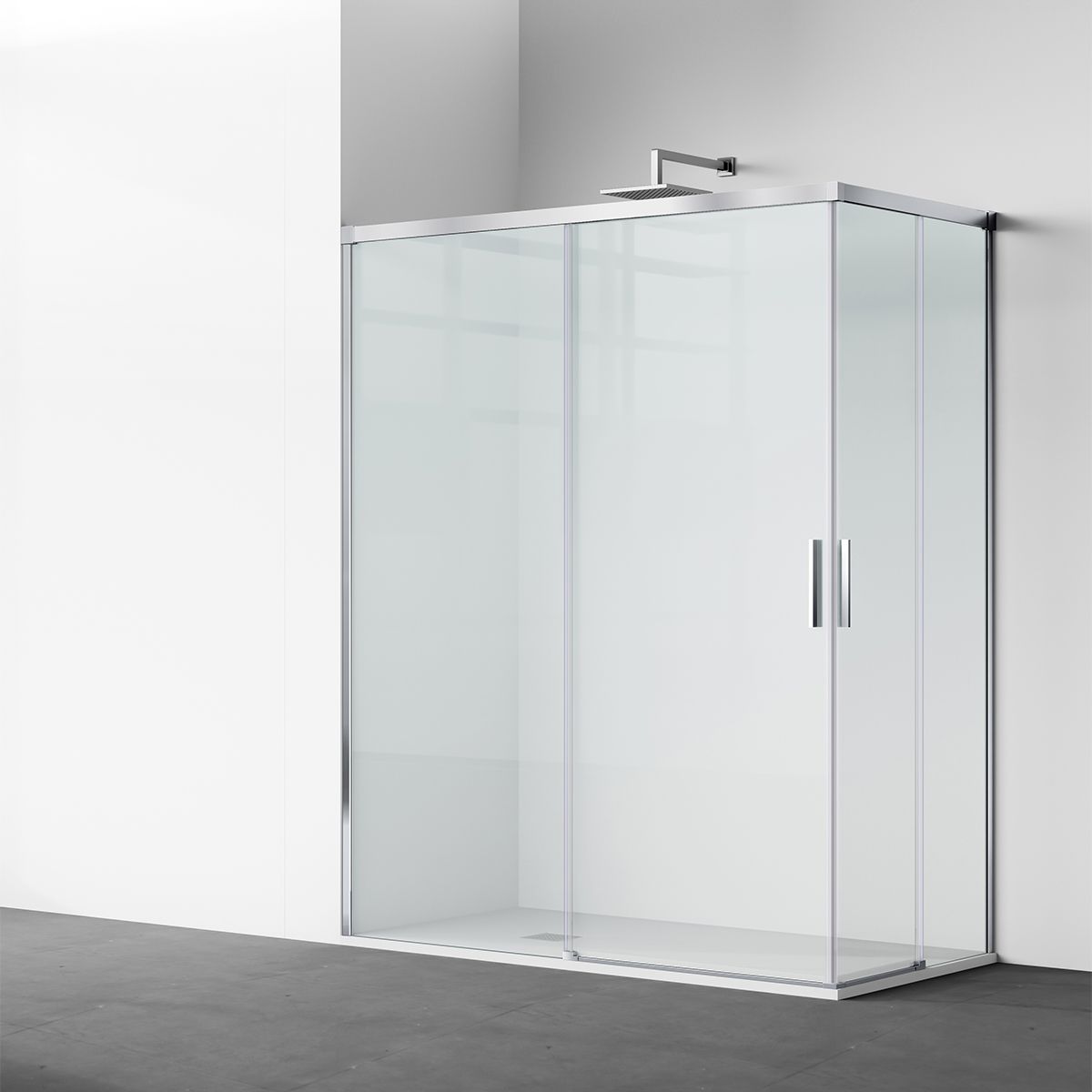 Duschkabine, 2 Schiebetüren, 6 mm Sicherheitsglas, 80-100 x 80-100 cm, Chromprofil, Medea
