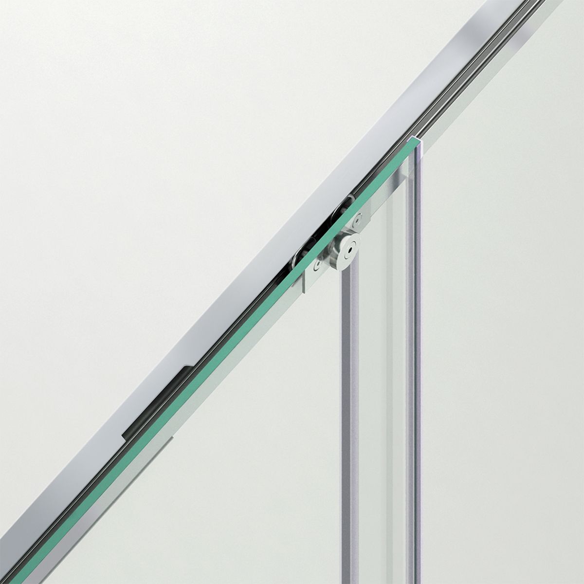 Duschkabine, fester Wand und Schiebetür, 6 mm Sicherheitsglas, 70-90 x 100-160 cm, Profil und Griff in Chrom, Hanes