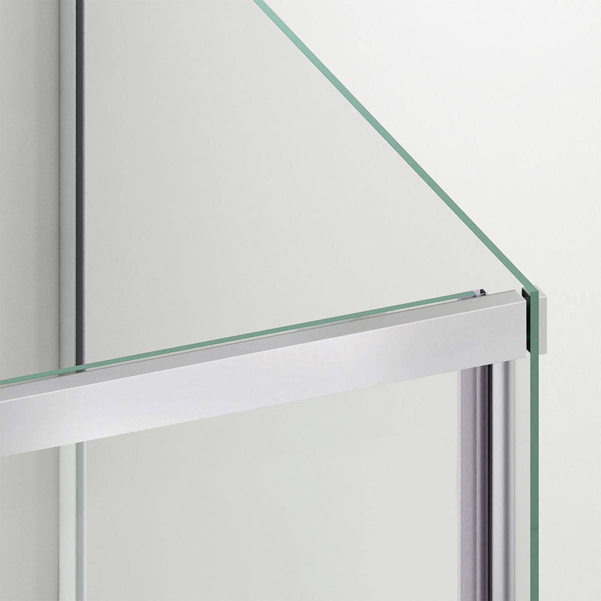Duschkabine, fester Wand und Schiebetür, 6 mm Sicherheitsglas, 70-90 x 100-160 cm, Profil und Griff in Chrom, Hanes