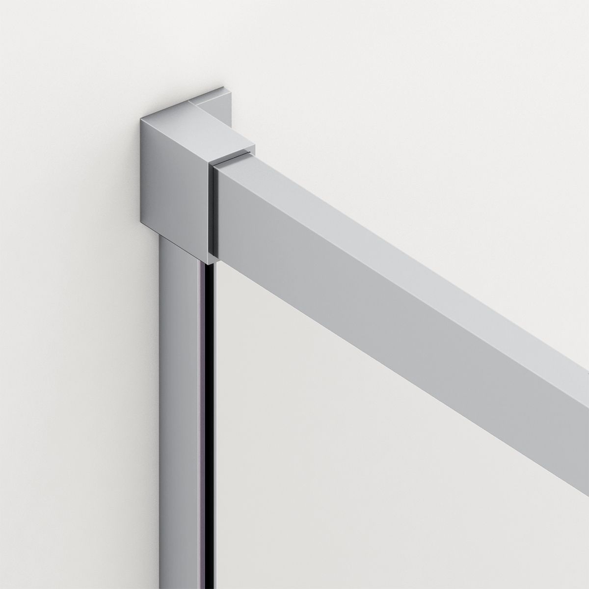 Duschkabine, fester Wand und Schiebetür, 6 mm Sicherheitsglas, 70-90 x 100-160 cm, Profil und Griff in Chrom, Hanes