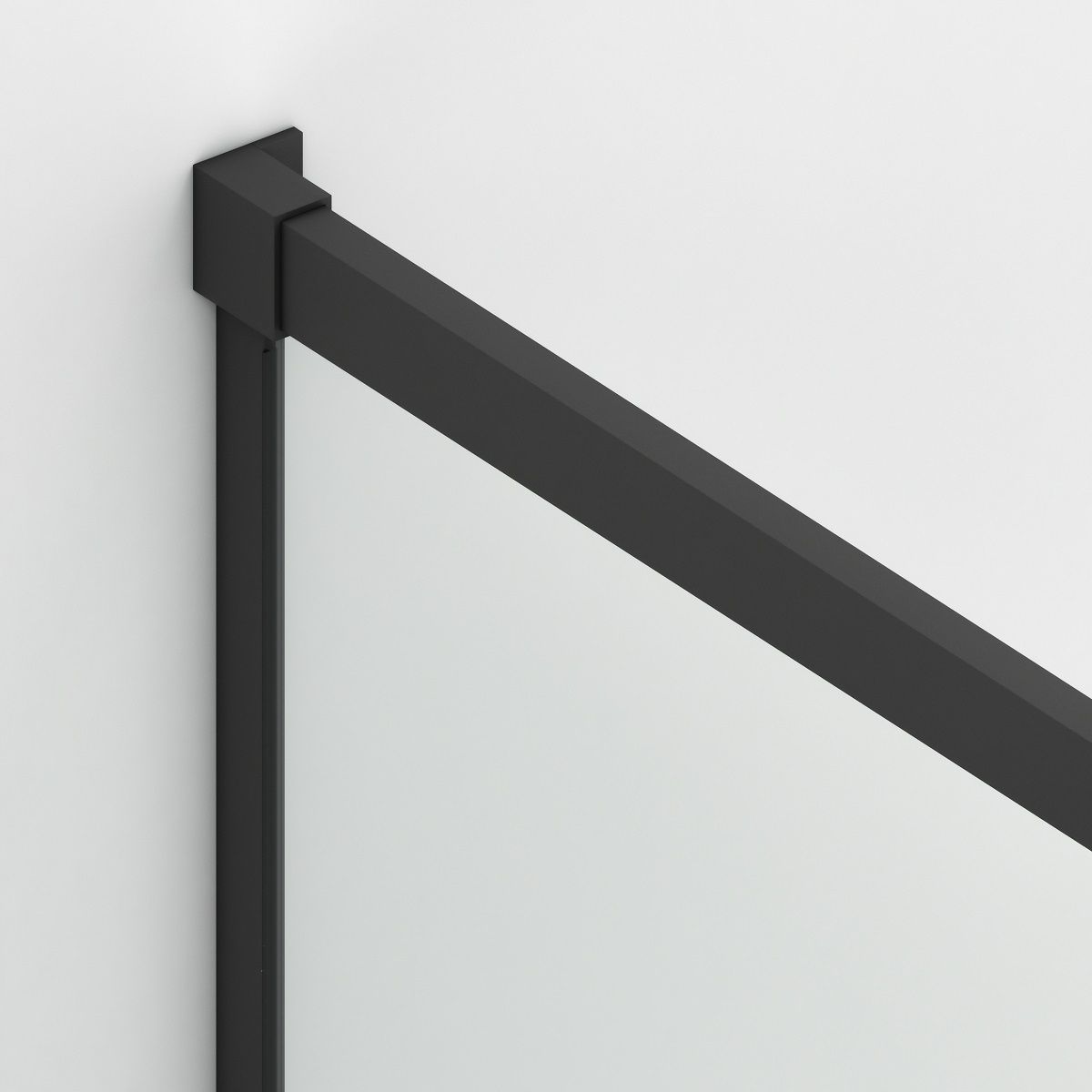 Duschkabine, fester Wand und Schiebetür, 6 mm Sicherheitsglas, 70–90 x 100–180 cm, Profil und Griff in Mattschwarz, Hanes